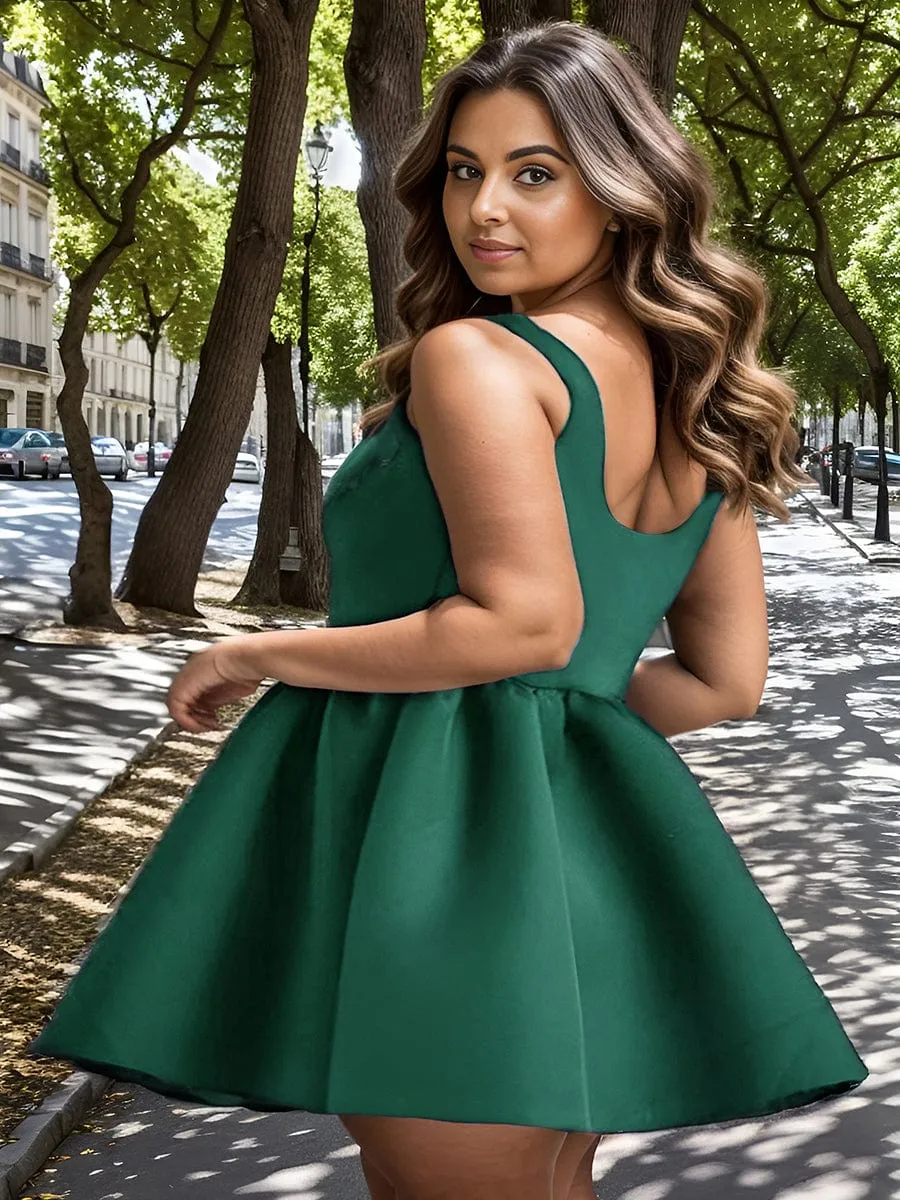 Chic Square Neck Open Back A-line Homecoming Dress